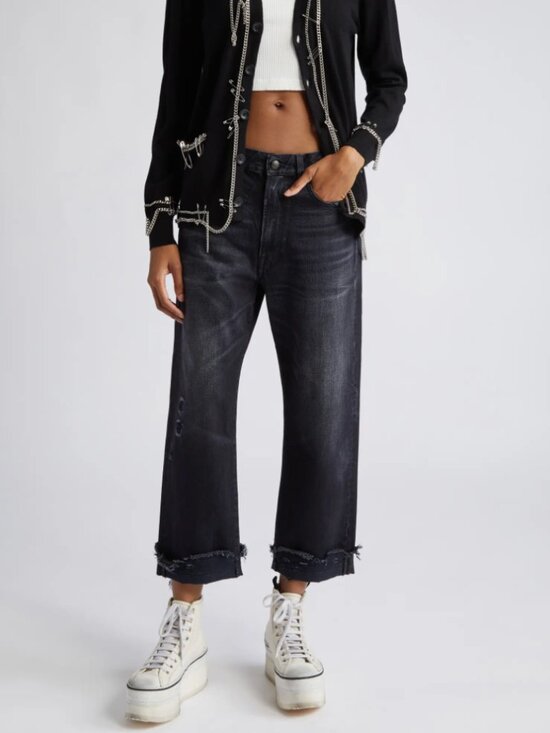 R13 Denim - R13 Distressed Boyfriend Jean in Jake Black